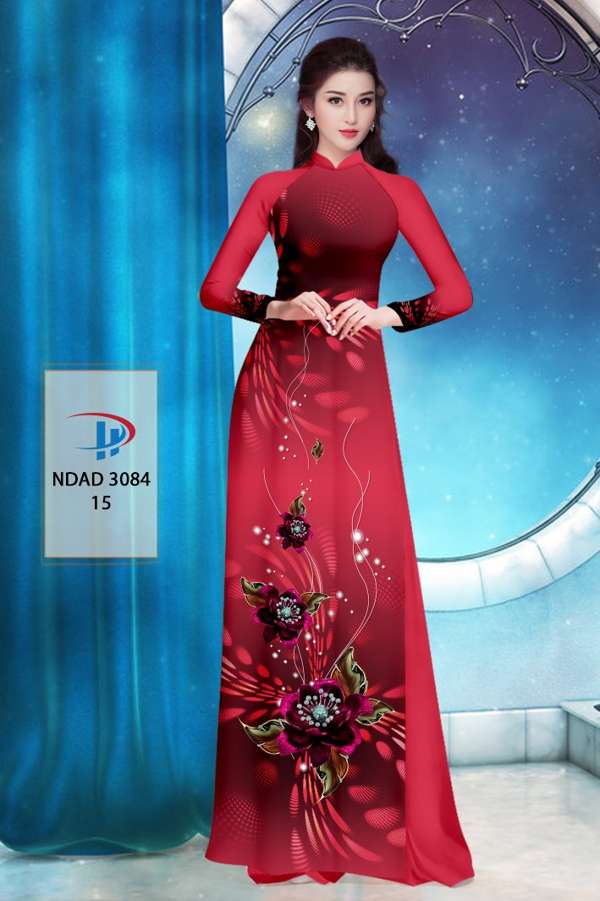 Vải Áo Dài Hoa In 3D AD NDAD3084 54